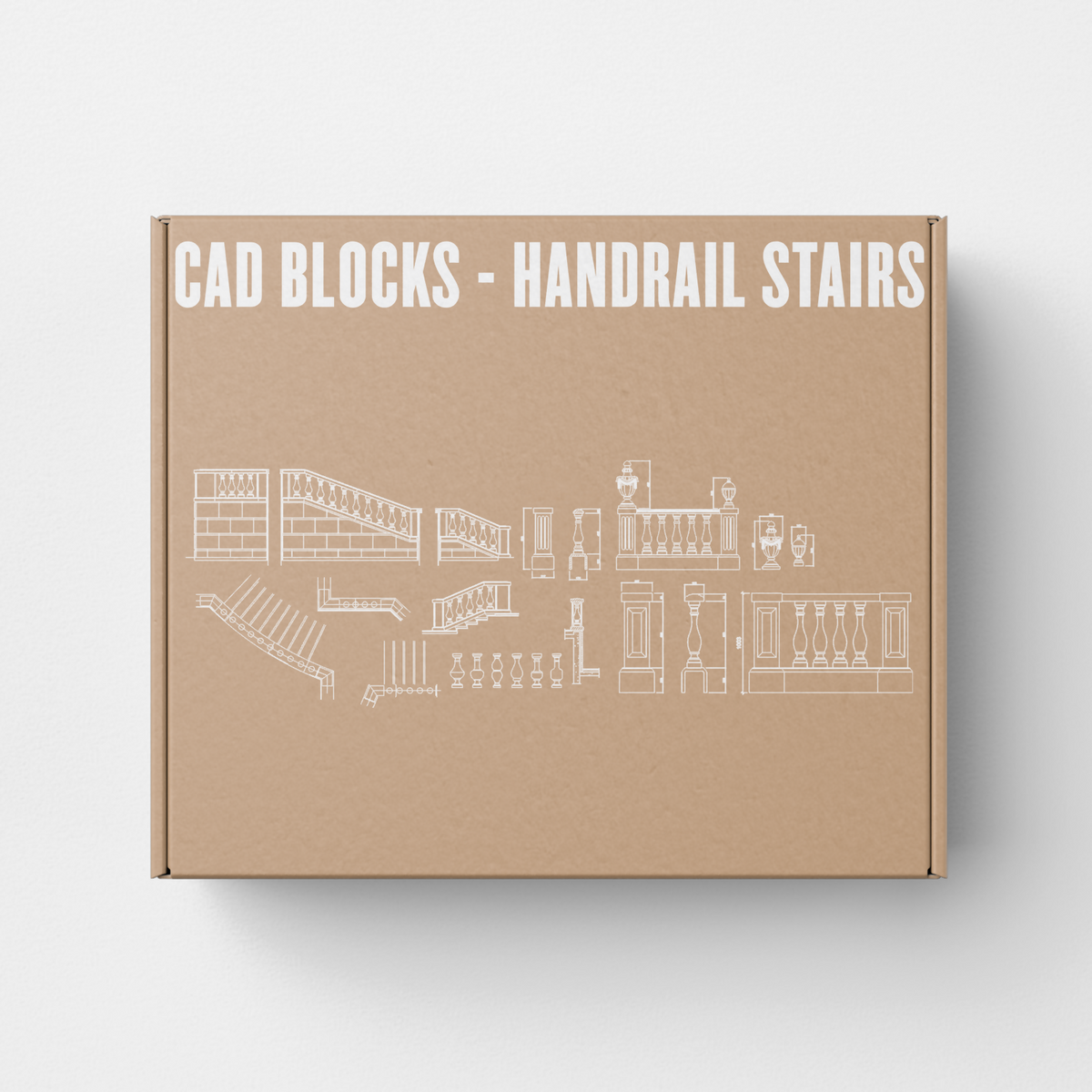 CAD Block Handrail Staircase — CAD block set for architectural drawings, preview 1 of 2