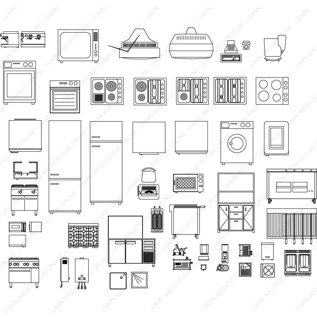 CAD Block Home Electronics — CAD block set for architectural drawings, preview 2 of 2