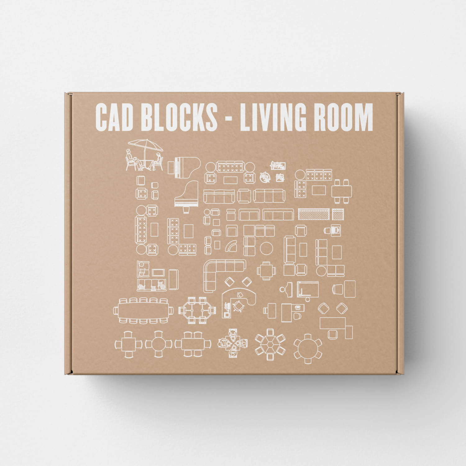 CAD Block Living Room Furnitures — CAD block set for architectural drawings, preview 1 of 2