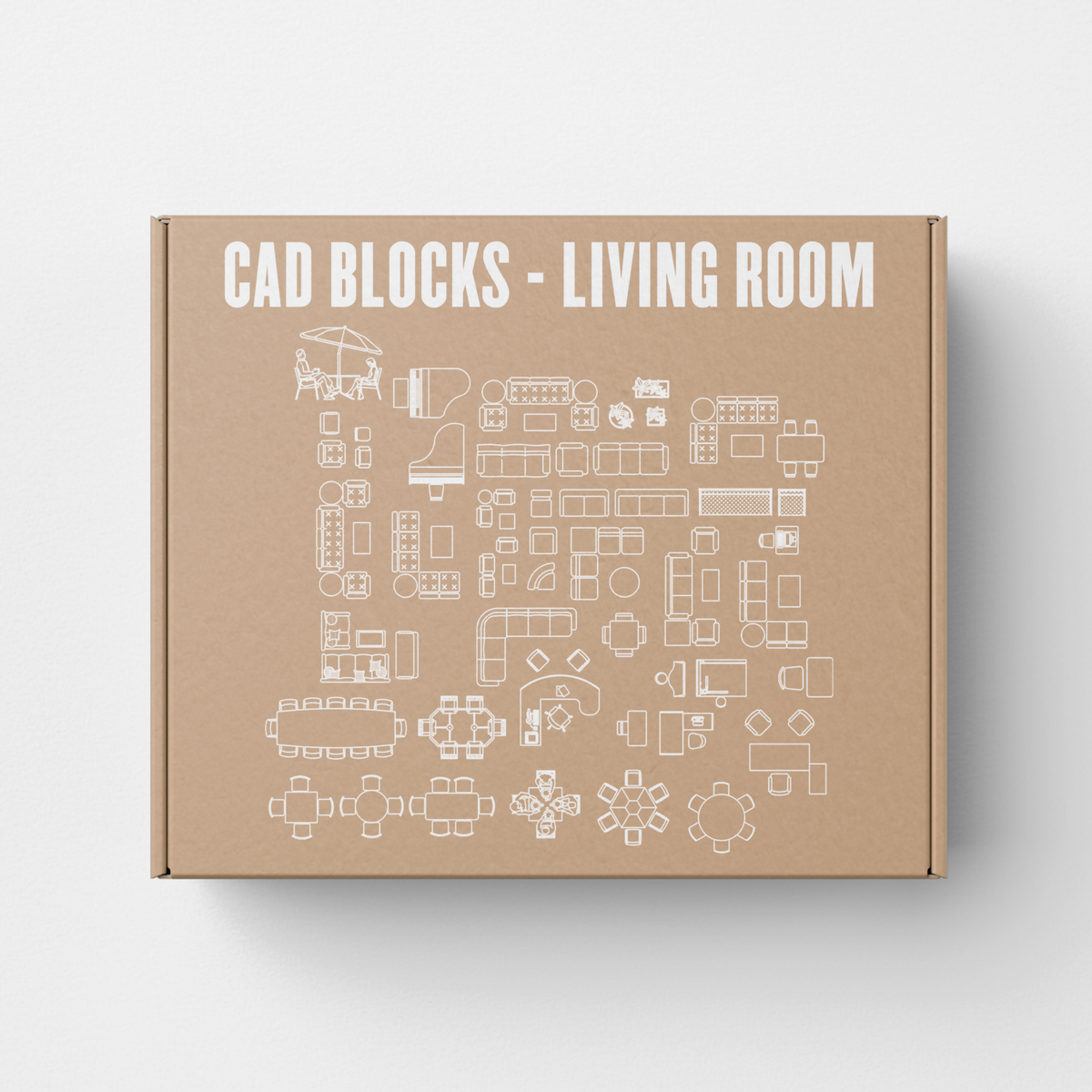 CAD Block Living Room Furnitures — CAD block set for architectural drawings, preview 1 of 2