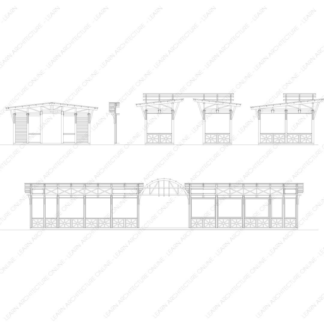 CAD Block Timber Construction Slope Roof — CAD block set for architectural drawings, preview 2 of 2