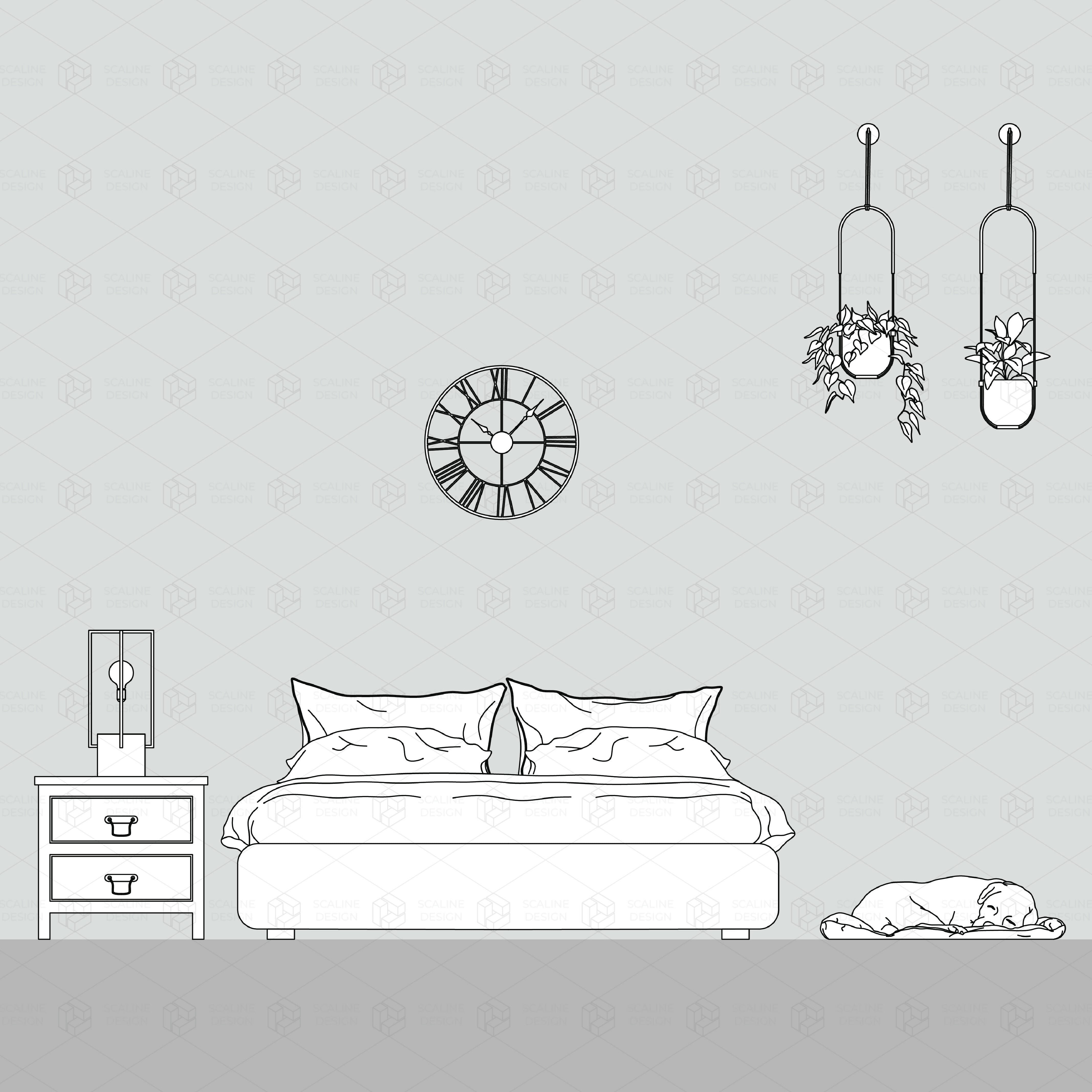 CAD & Vector Industrial Style Home Decor — CAD block set for architectural drawings, preview 2 of 5