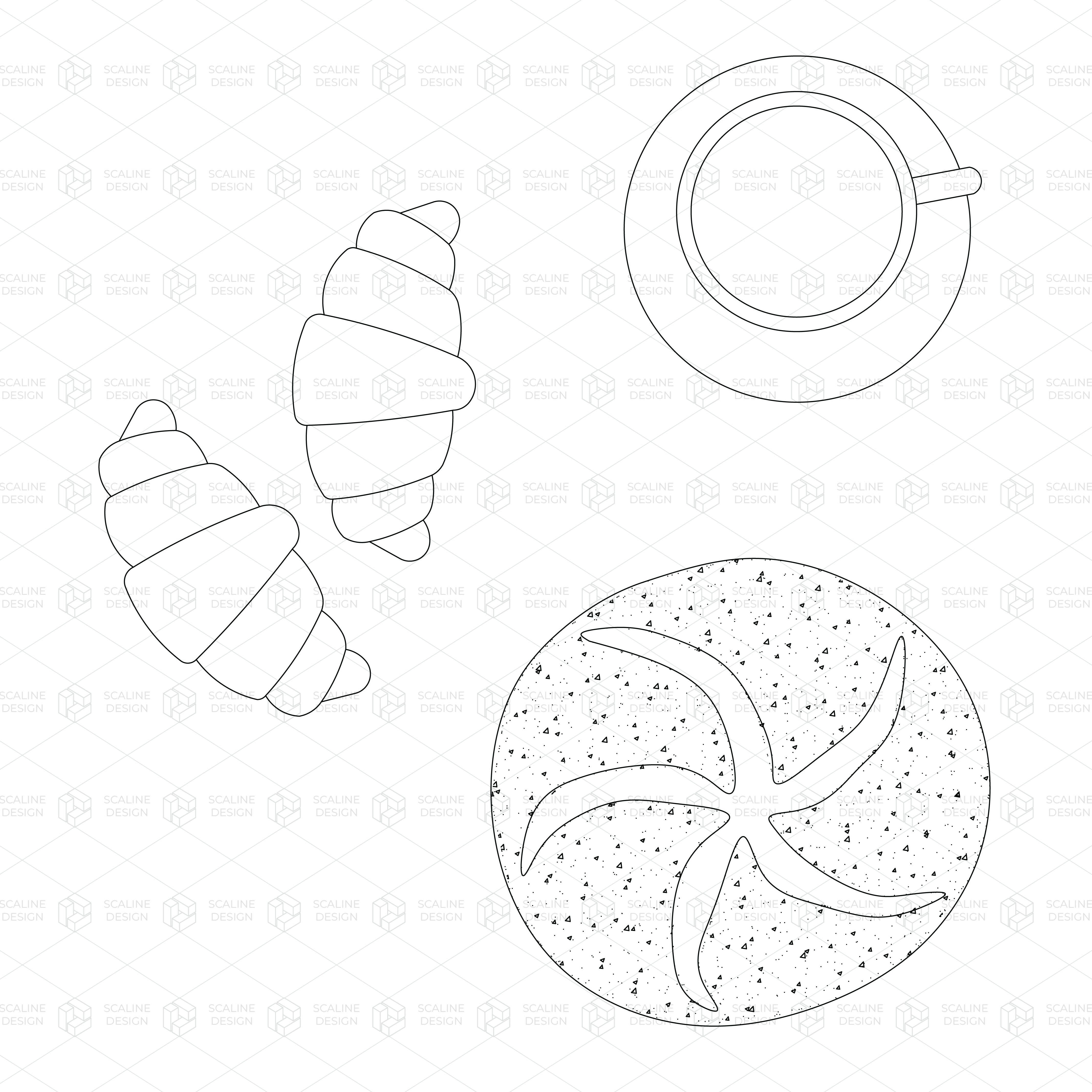 CAD & Vector Kitchen and Food — CAD block set for architectural drawings, preview 3 of 3