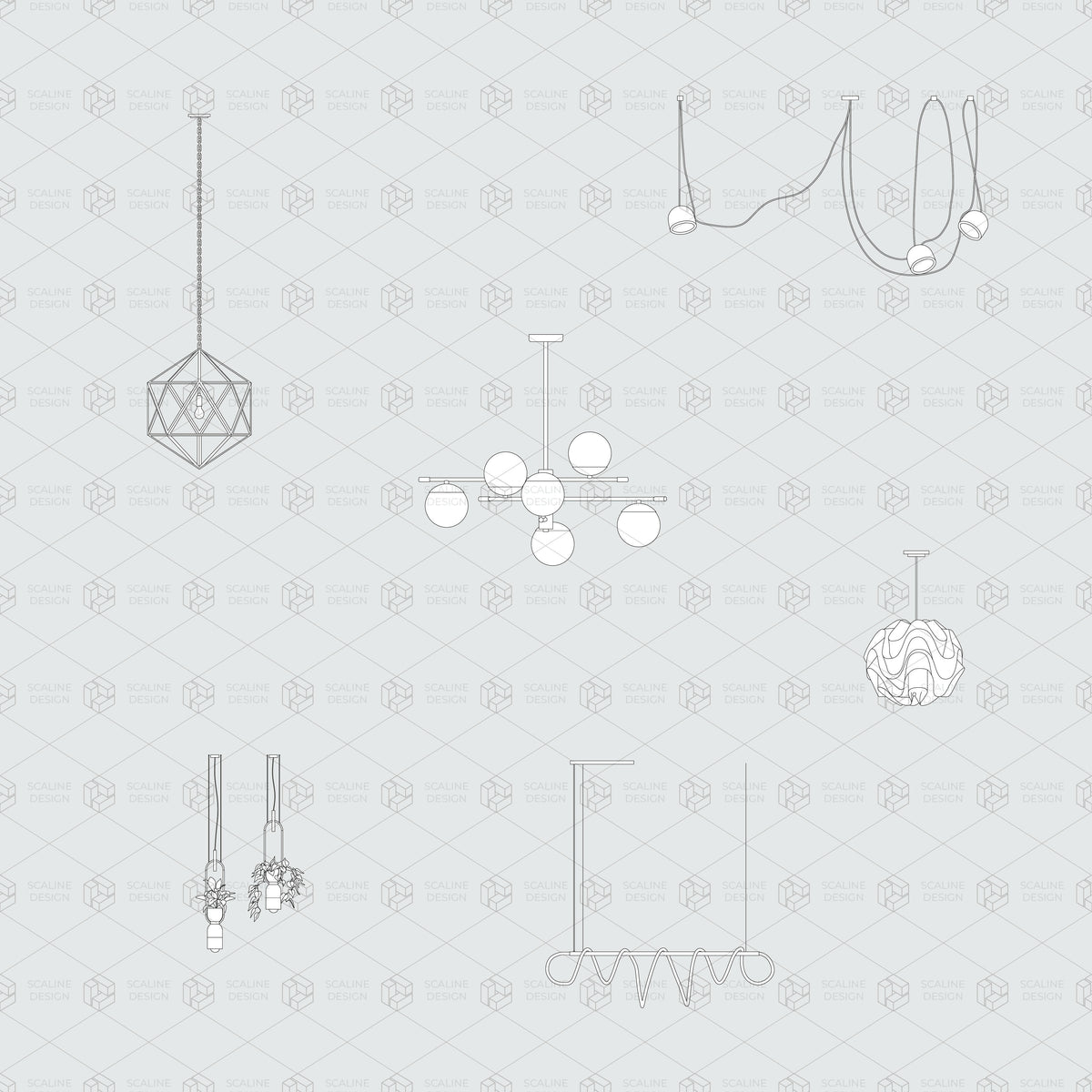 CAD & Vector Lighting Collection — CAD block set for architectural drawings, preview 2 of 4