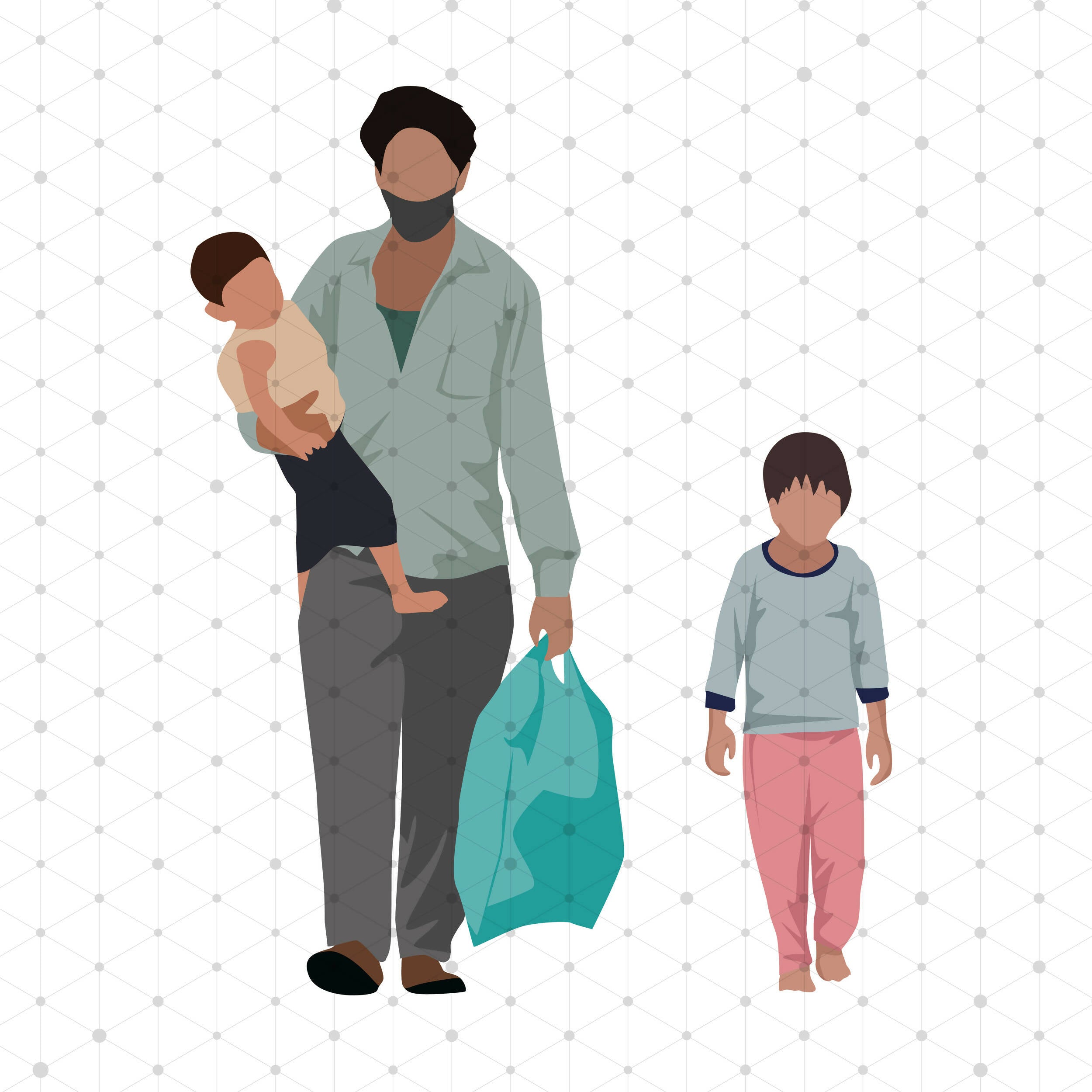 Coronavirus Crisis Mega Pack - Covid 19 Pandemic — cutout pack for architectural visualisation, preview 6 of 7