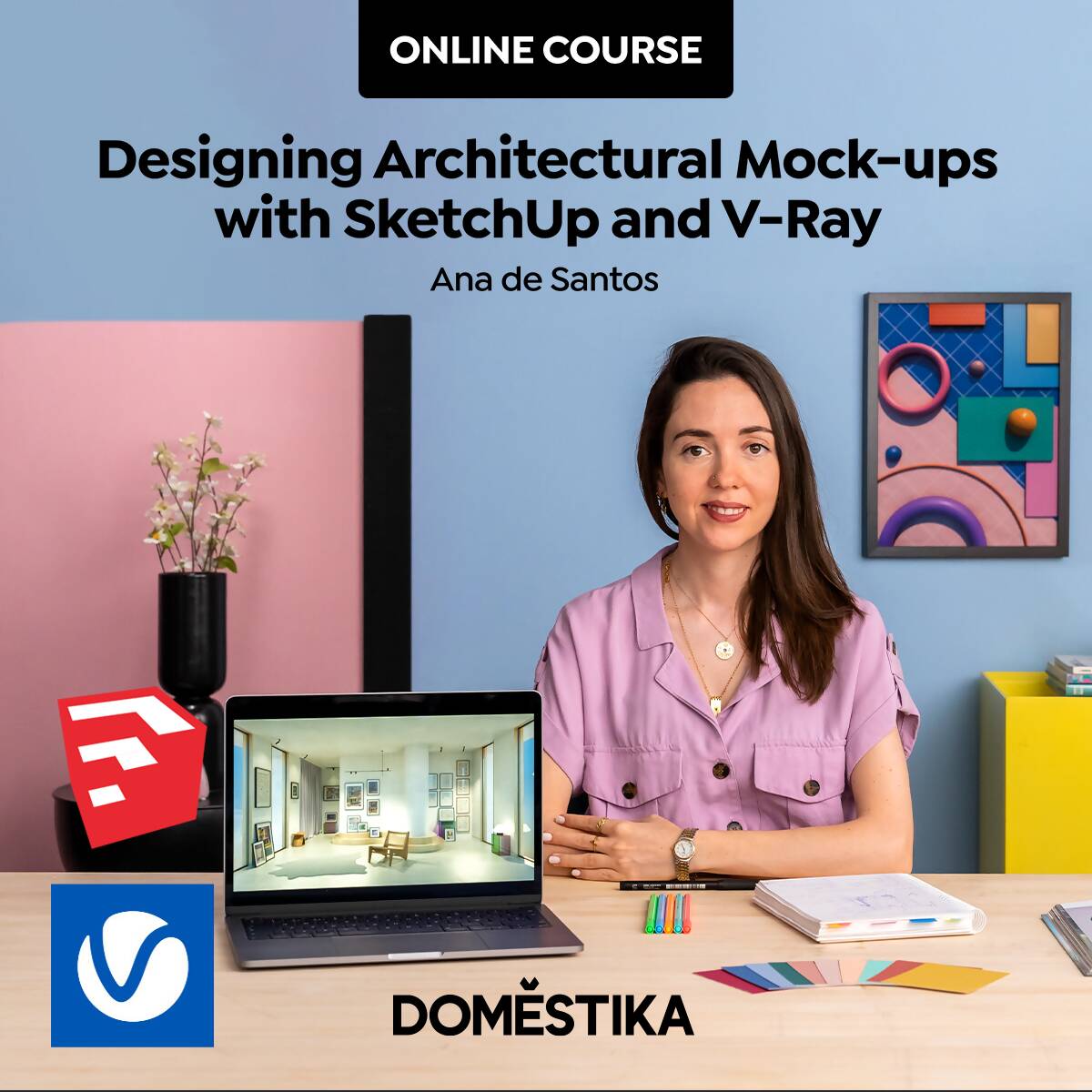 Designing Architectural Mock-ups with SketchUp and V-Ray — video course for architects, preview 2 of 2