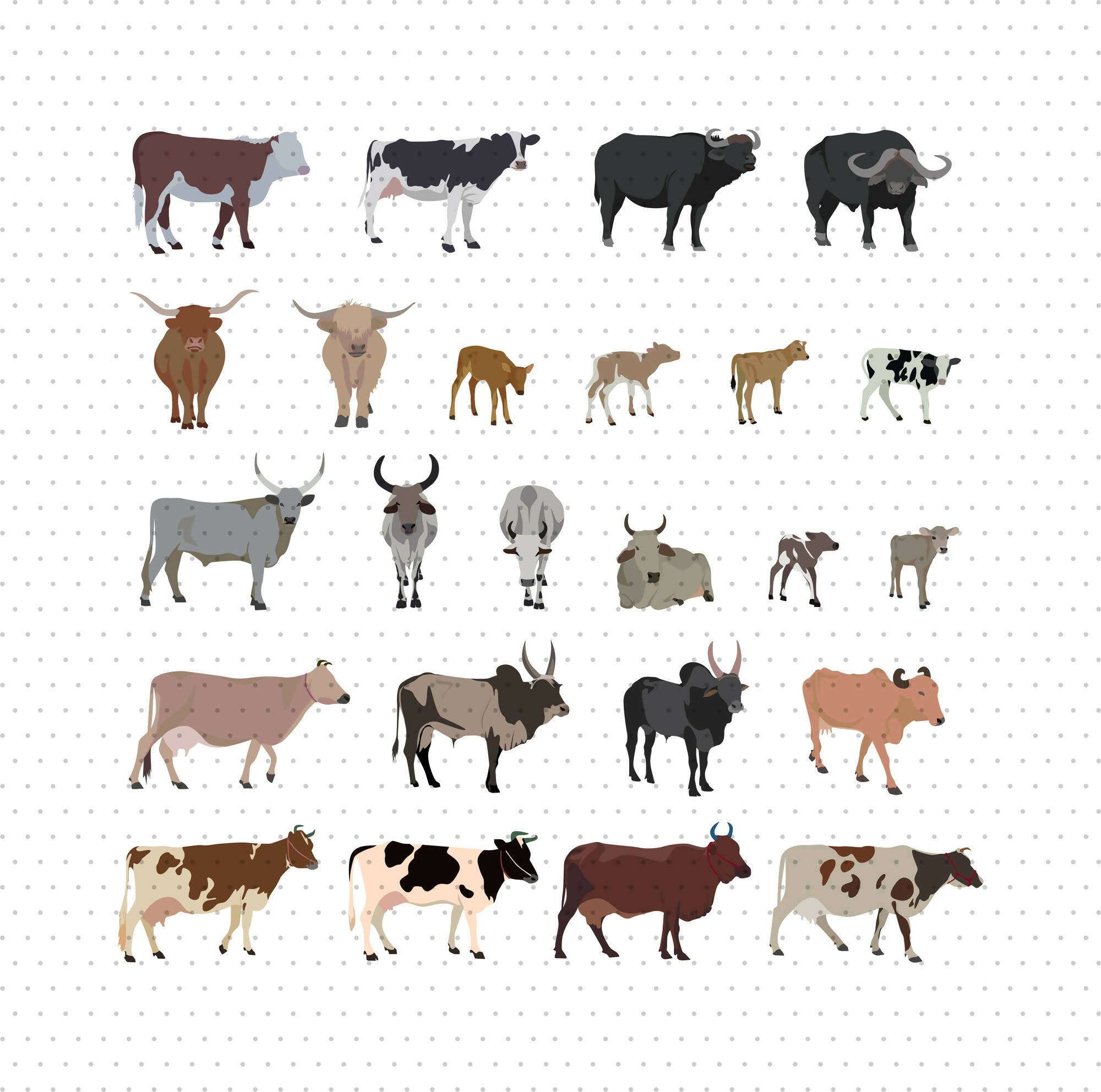 Detailed Cattle Animals Pack — cutout pack for architectural visualisation