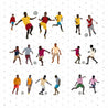 African Kids Playing Football Cutout Pack