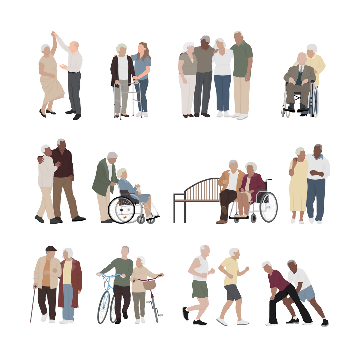 Elderly People Cutout Pack — cutout pack for architectural visualisation, preview 1 of 8