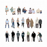 Elderly People Pack (23 Vectors & PNGs)
