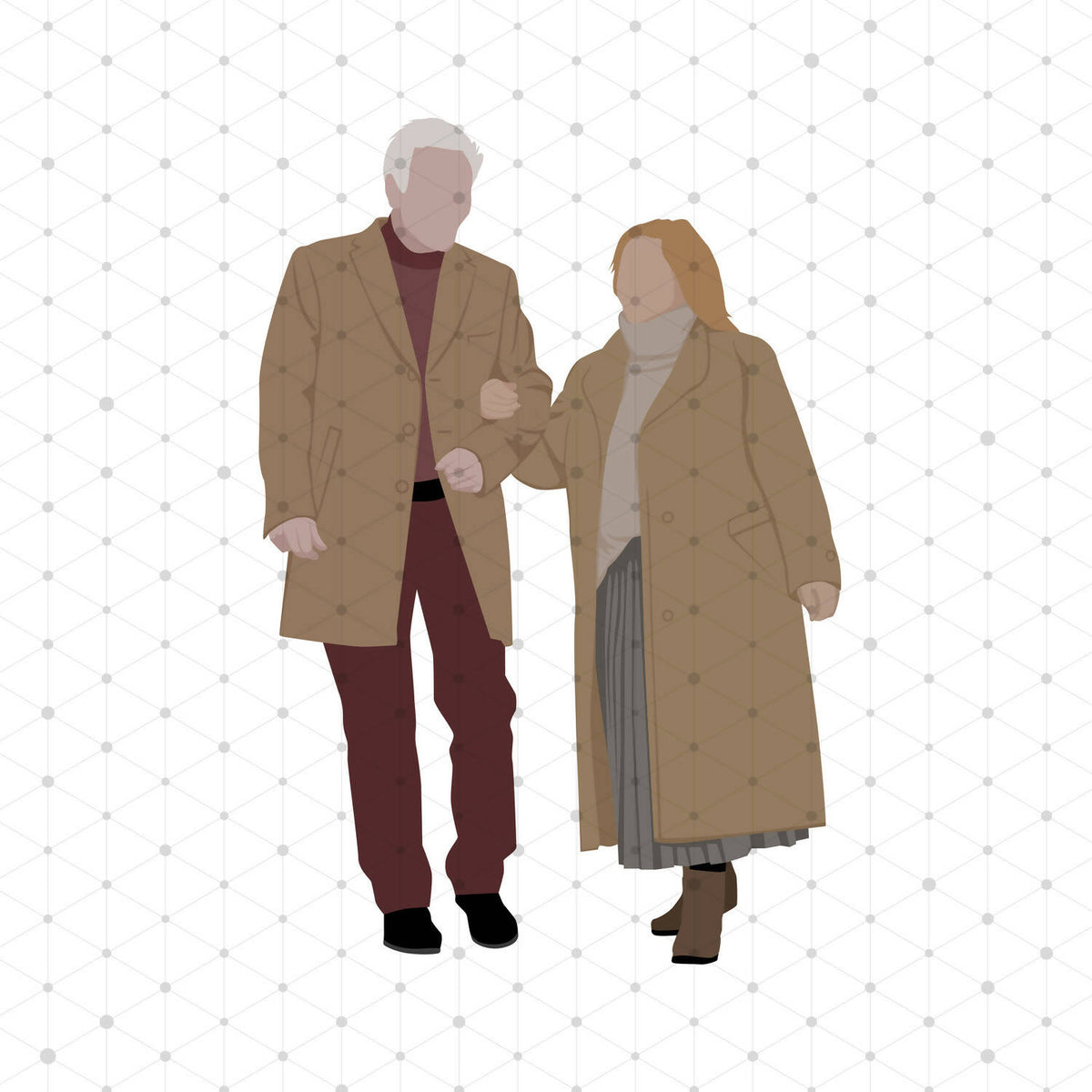 Elderly People Pack (23 Vectors & PNGs) — cutout pack for architectural visualisation, preview 2 of 5