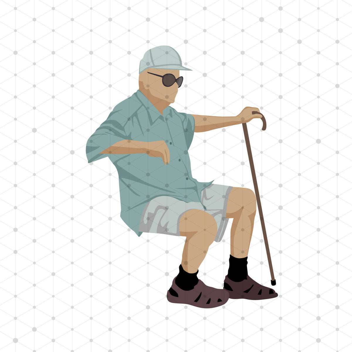 Elderly People Pack (23 Vectors & PNGs) — cutout pack for architectural visualisation, preview 3 of 5