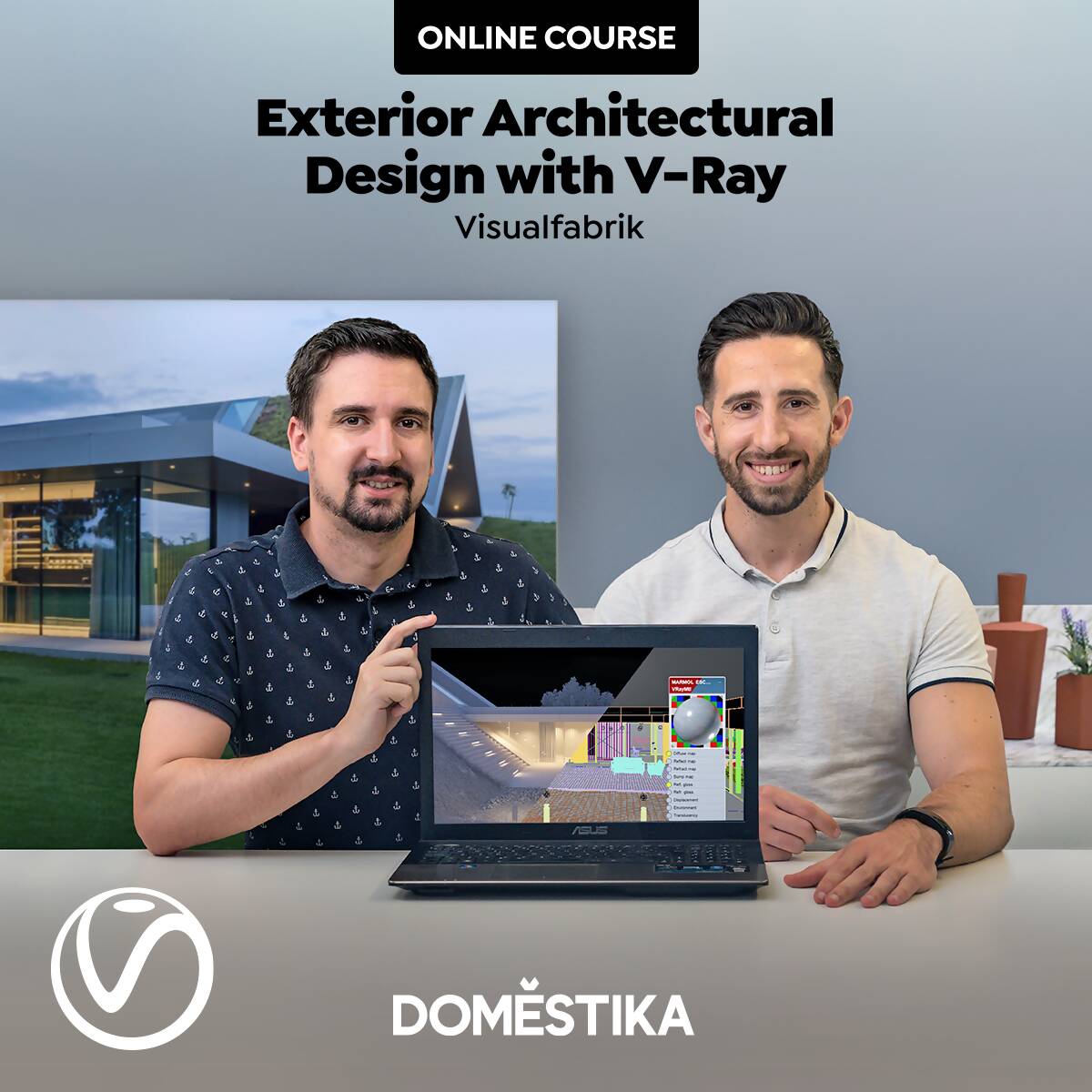 Exterior Architectural Rendering with V-Ray — video course for architects, preview 2 of 2