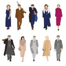 Flat Vector 1920s Gangsters — cutout pack for architectural visualisation, preview 1 of 5