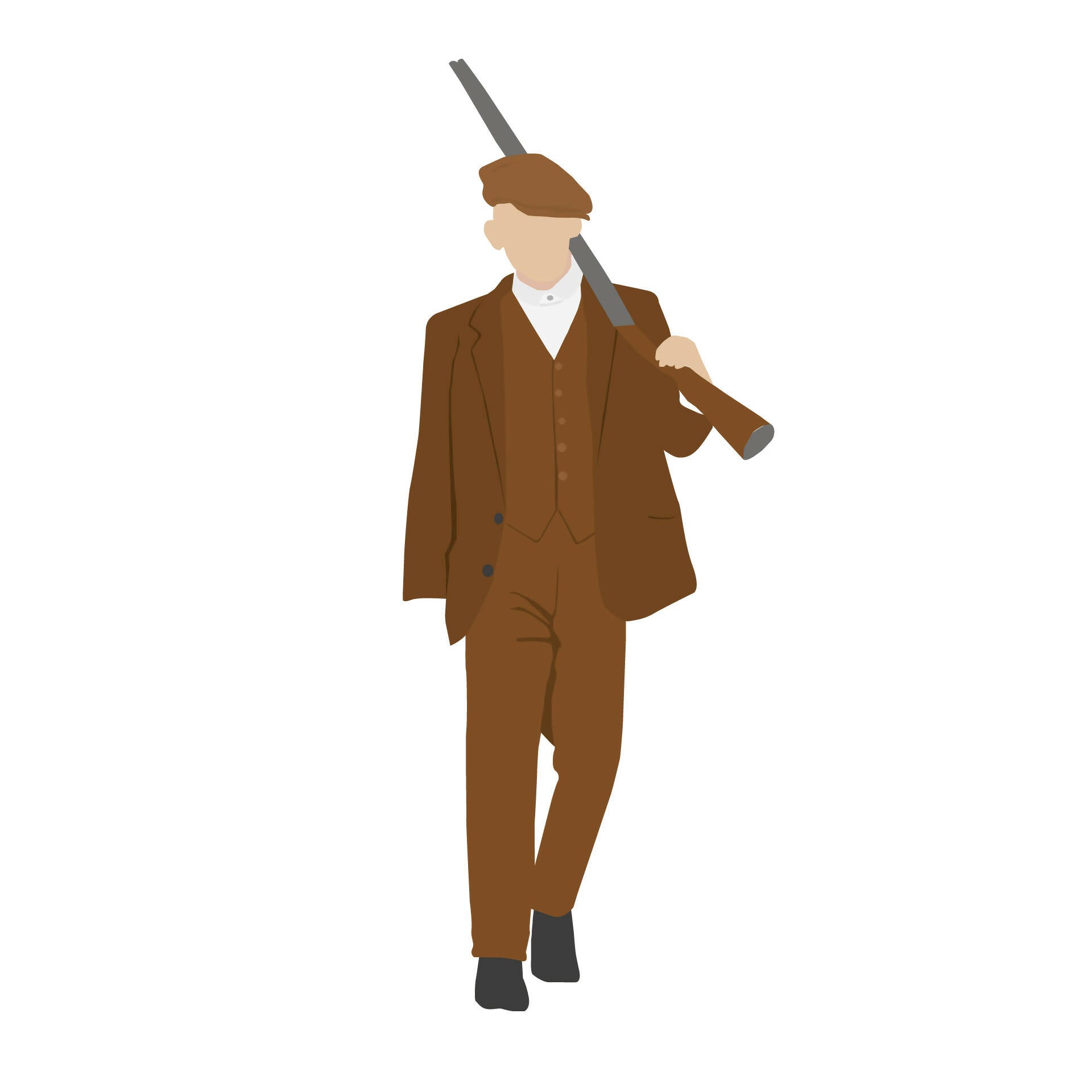 Flat Vector 1920s Gangsters — cutout pack for architectural visualisation, preview 4 of 5