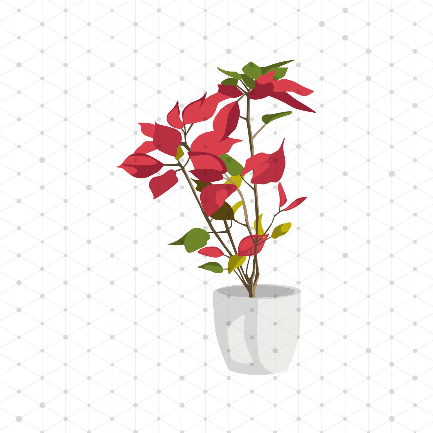 Flat Vector Indoor Plants (32 Vectors & PNGs) — cutout pack for architectural visualisation, preview 4 of 5