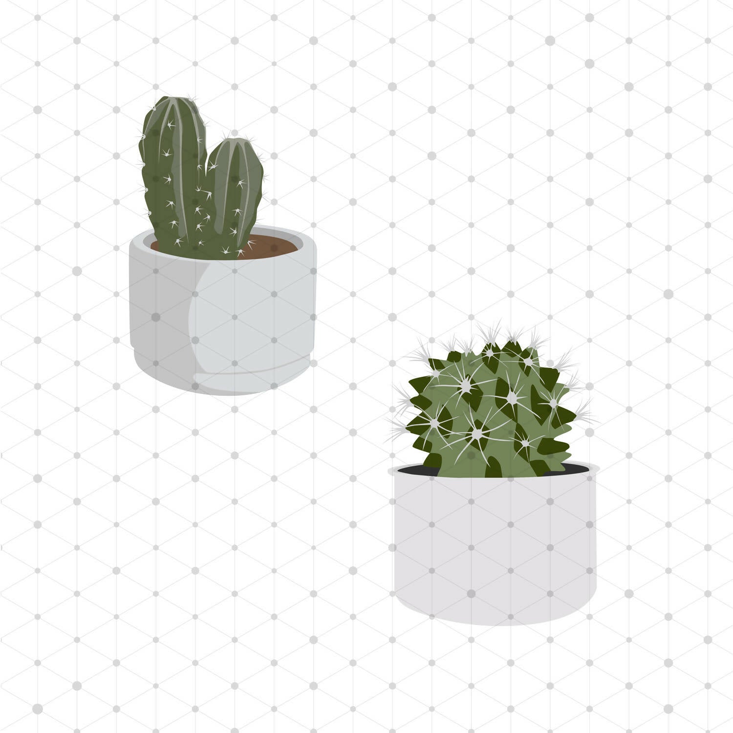 Flat Vector Indoor Plants (32 Vectors & PNGs) — cutout pack for architectural visualisation, preview 5 of 5