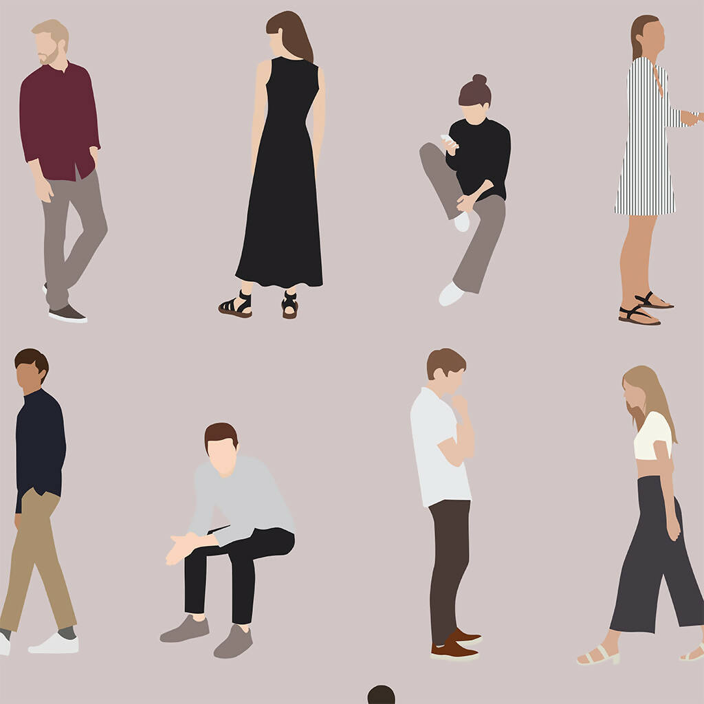 Flat Vector People Illustrations — cutout pack for architectural visualisation, preview 2 of 2