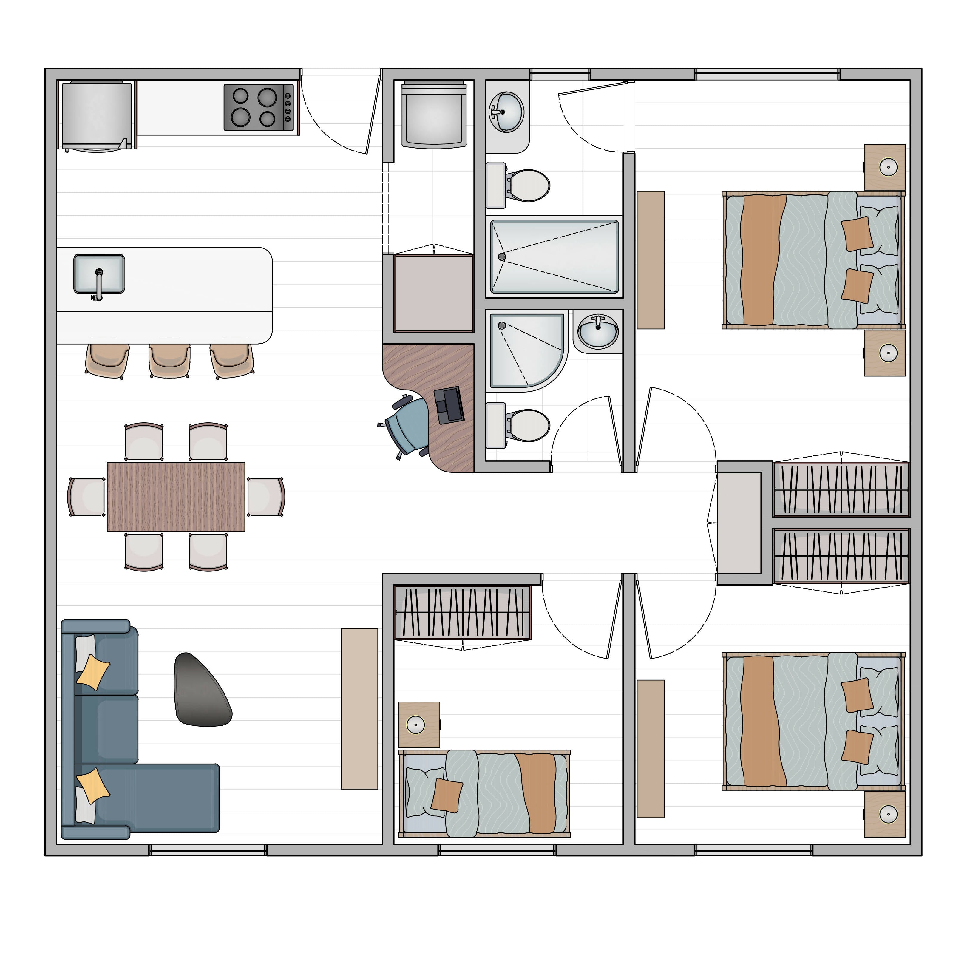 Floor Plan Apartment 1 – CAD Bundle — CAD block set for architectural drawings, preview 2 of 5