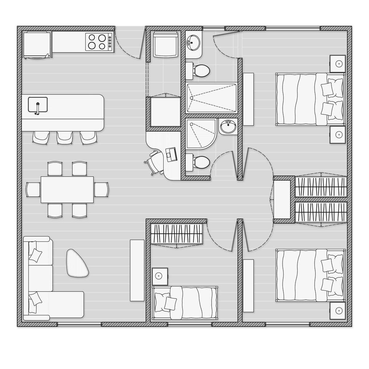 Floor Plan Apartment 1 – CAD Bundle — CAD block set for architectural drawings, preview 5 of 5
