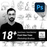 Hand-Drawn / Hand-Sketched / Front View Trees / Photoshop Brushes / SET#02 — brush set, preview 1 of 10
