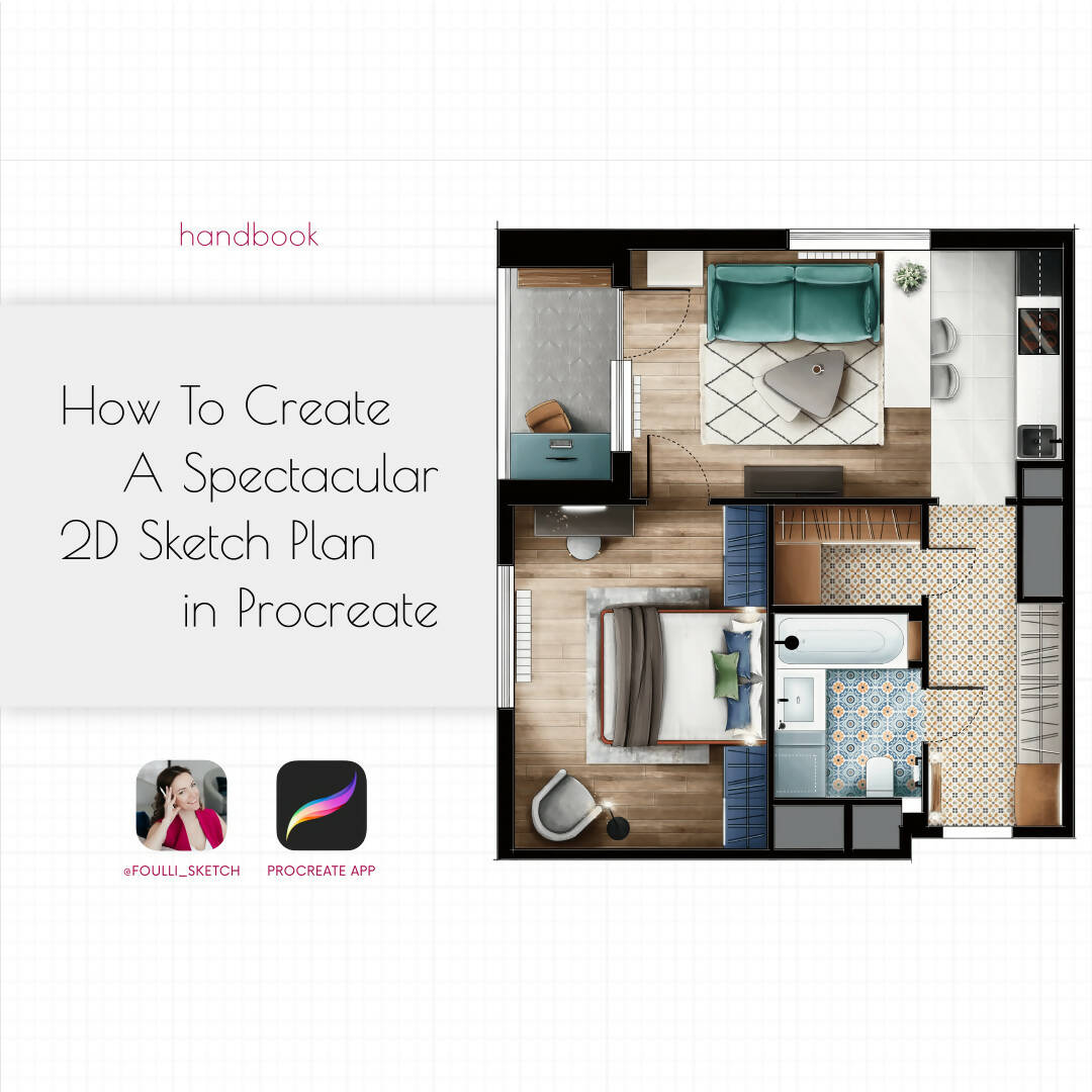How to Create a Spectacular 2D Sketch Plan in Procreate Handbook — ebook for architects, preview 1 of 2