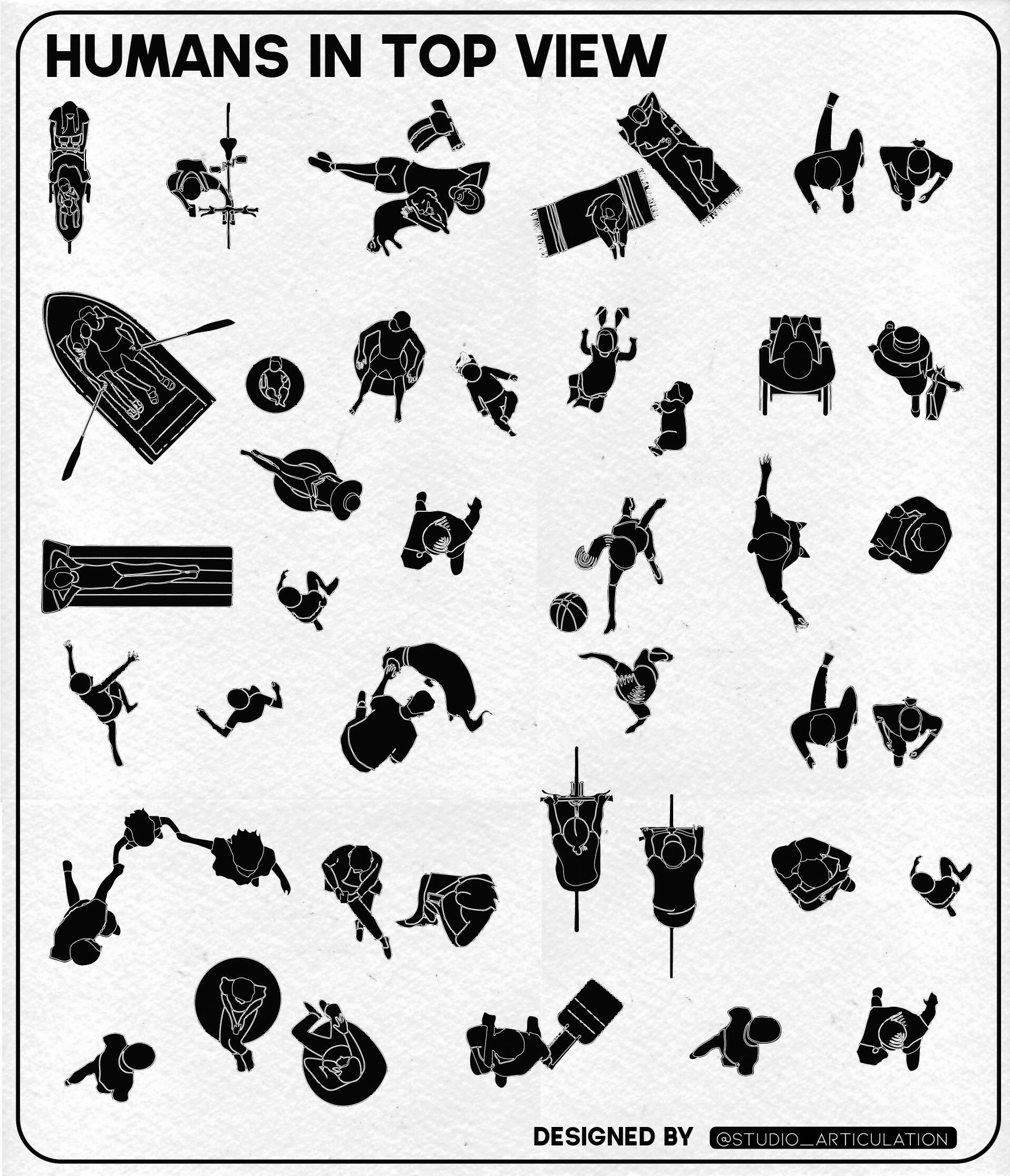 Humans In Top View — cutout pack for architectural visualisation, preview 2 of 3