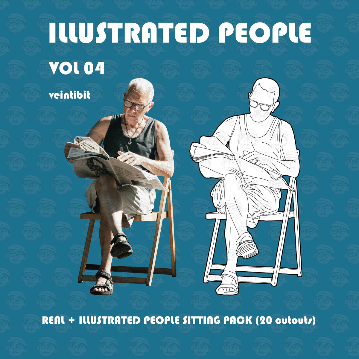 Illustrated People Vol. 04 — cutout pack for architectural visualisation, preview 1 of 3