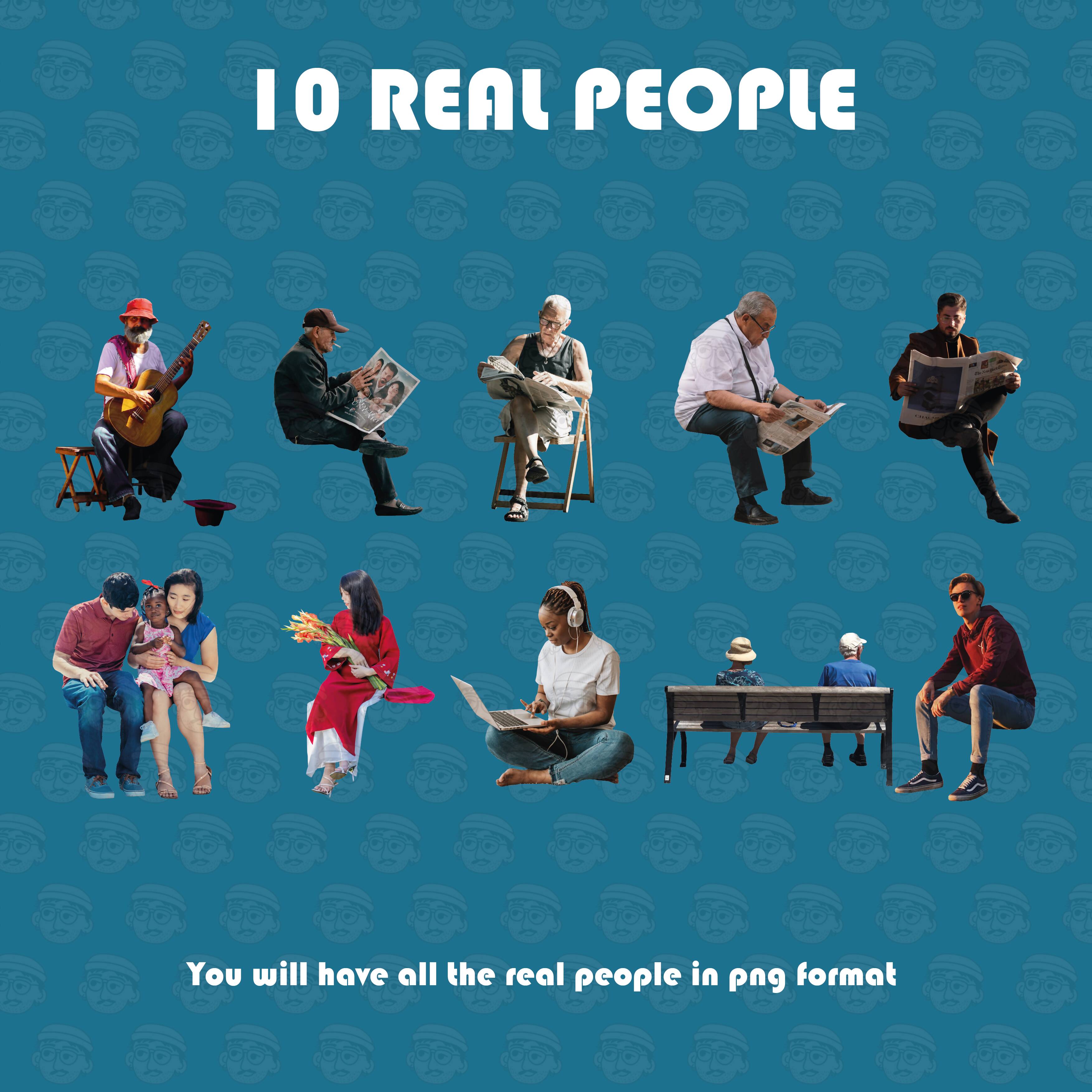 Illustrated People Vol. 04 — cutout pack for architectural visualisation, preview 3 of 3