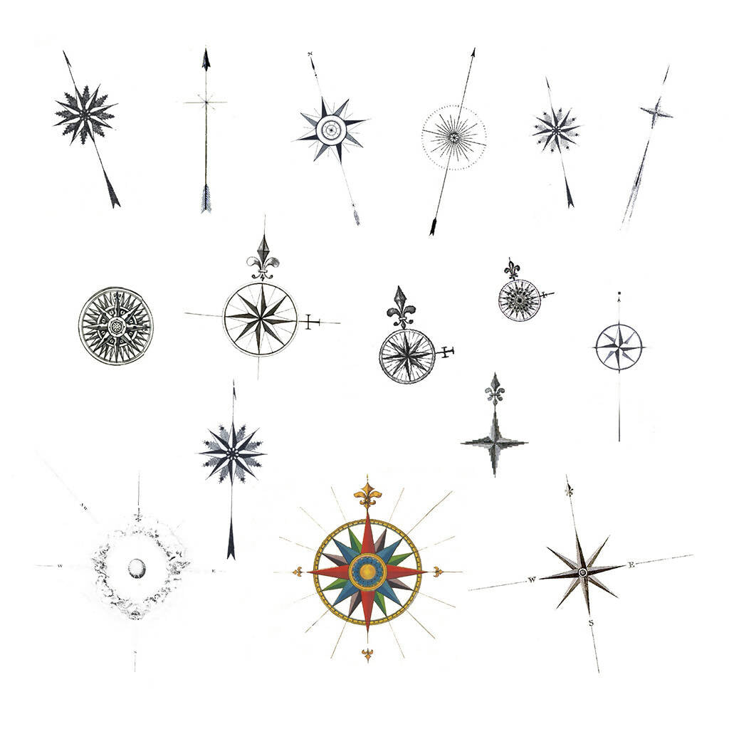 Illustration Compass Roses — cutout pack for architectural visualisation, preview 1 of 5