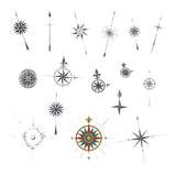 Vintage Compass Rose Cutouts (16 PNG North Symbols)
