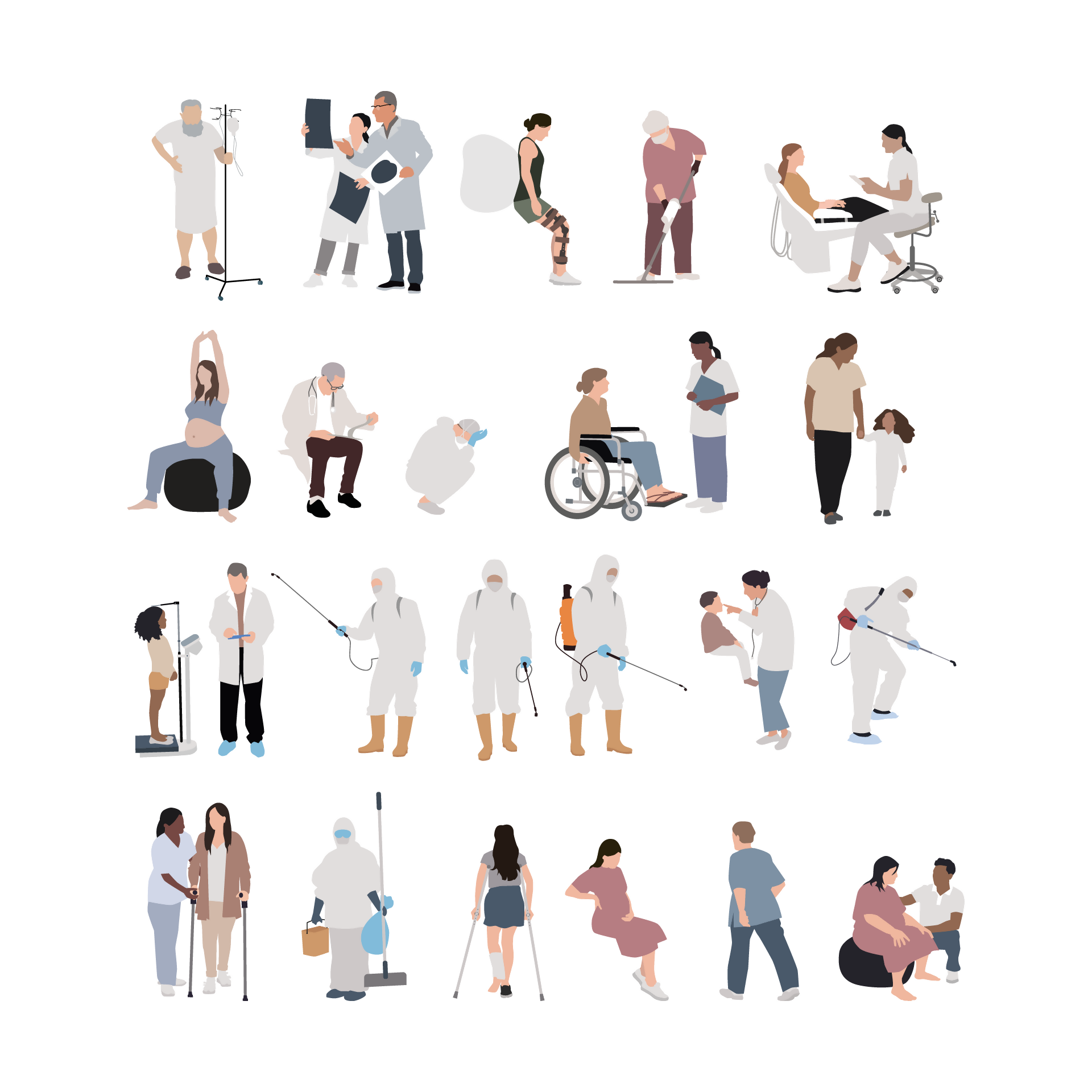 In Hospital People Cutout Pack — cutout pack for architectural visualisation, preview 1 of 4