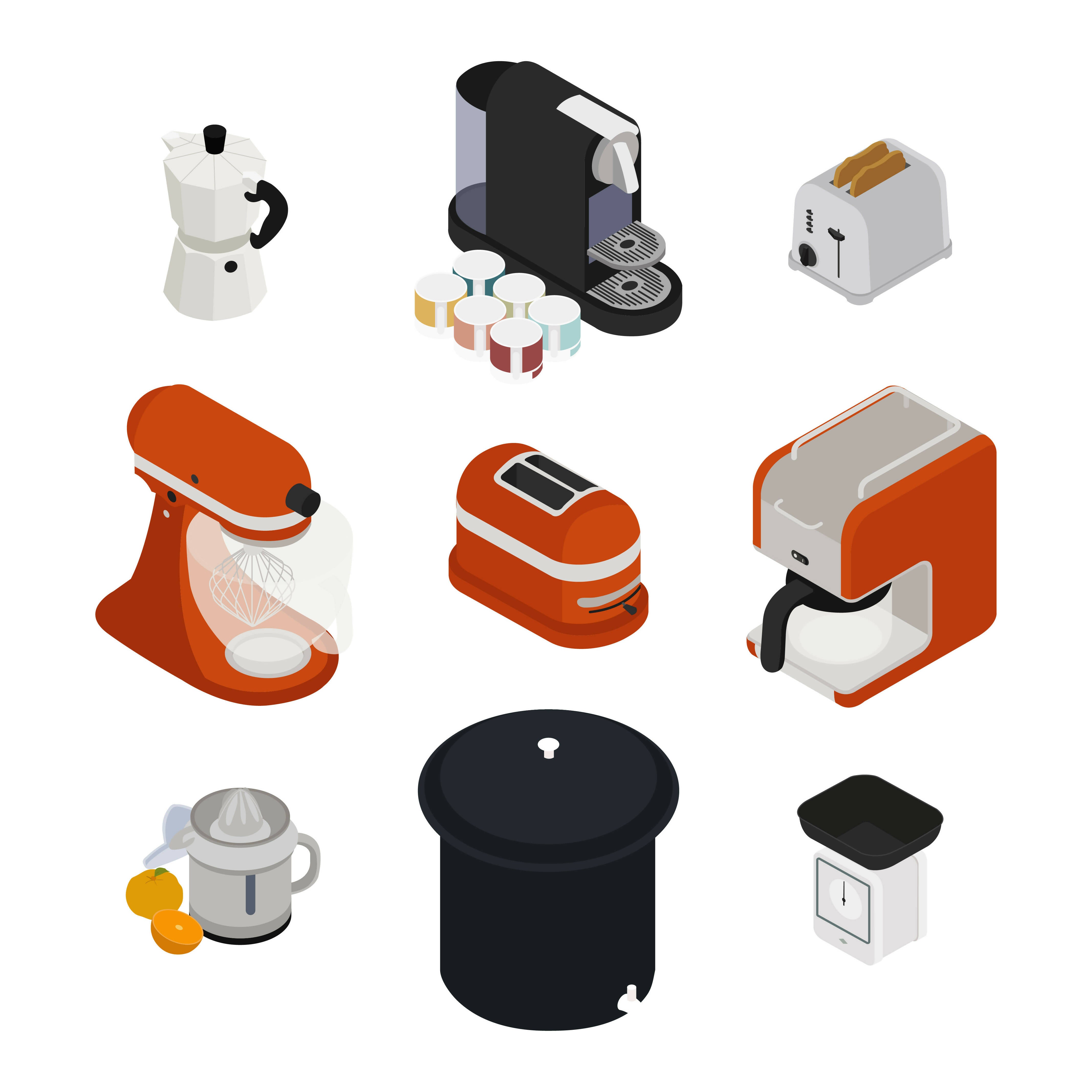Isometric Kitchen Library (100 figures) — cutout pack for architectural visualisation, preview 2 of 6