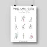 9 Human Figures: Pastel and BW Bundle