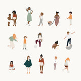 15 Children Cutouts in Color and Line Styles