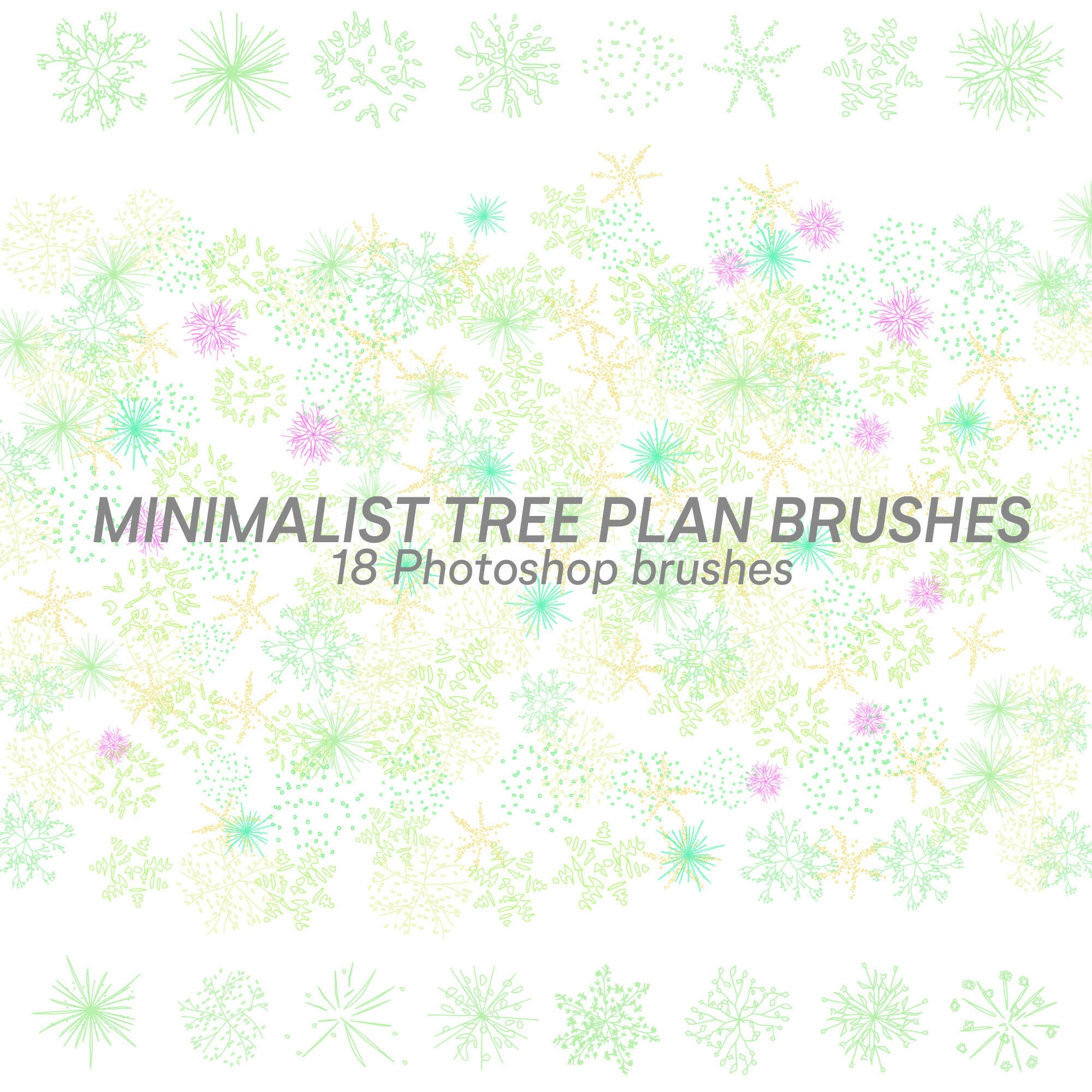Minimalist Vegetation Brush for Photoshop — Photoshop brush set for architectural drawings