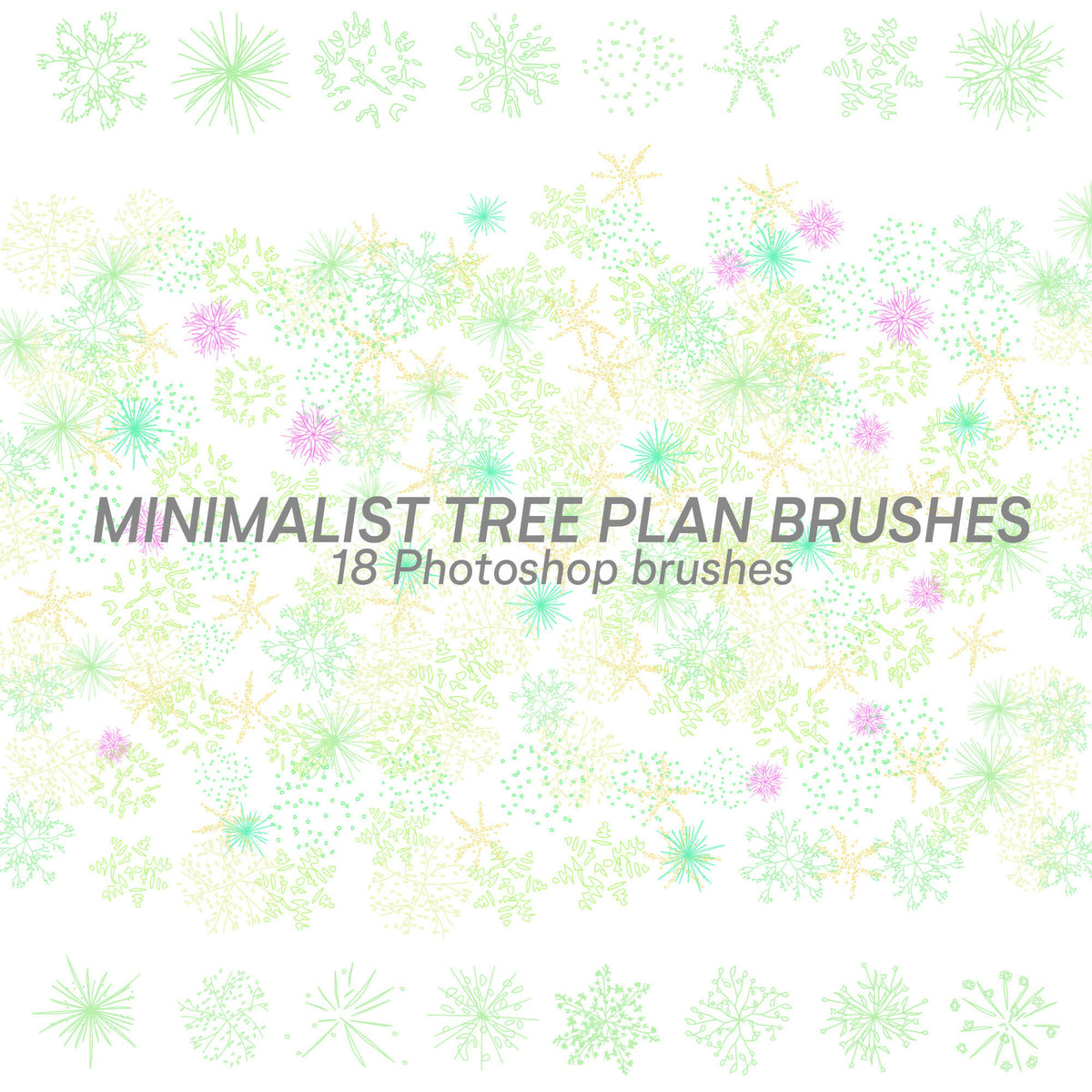 Minimalist Vegetation Brush for Photoshop — Photoshop brush set for architectural drawings