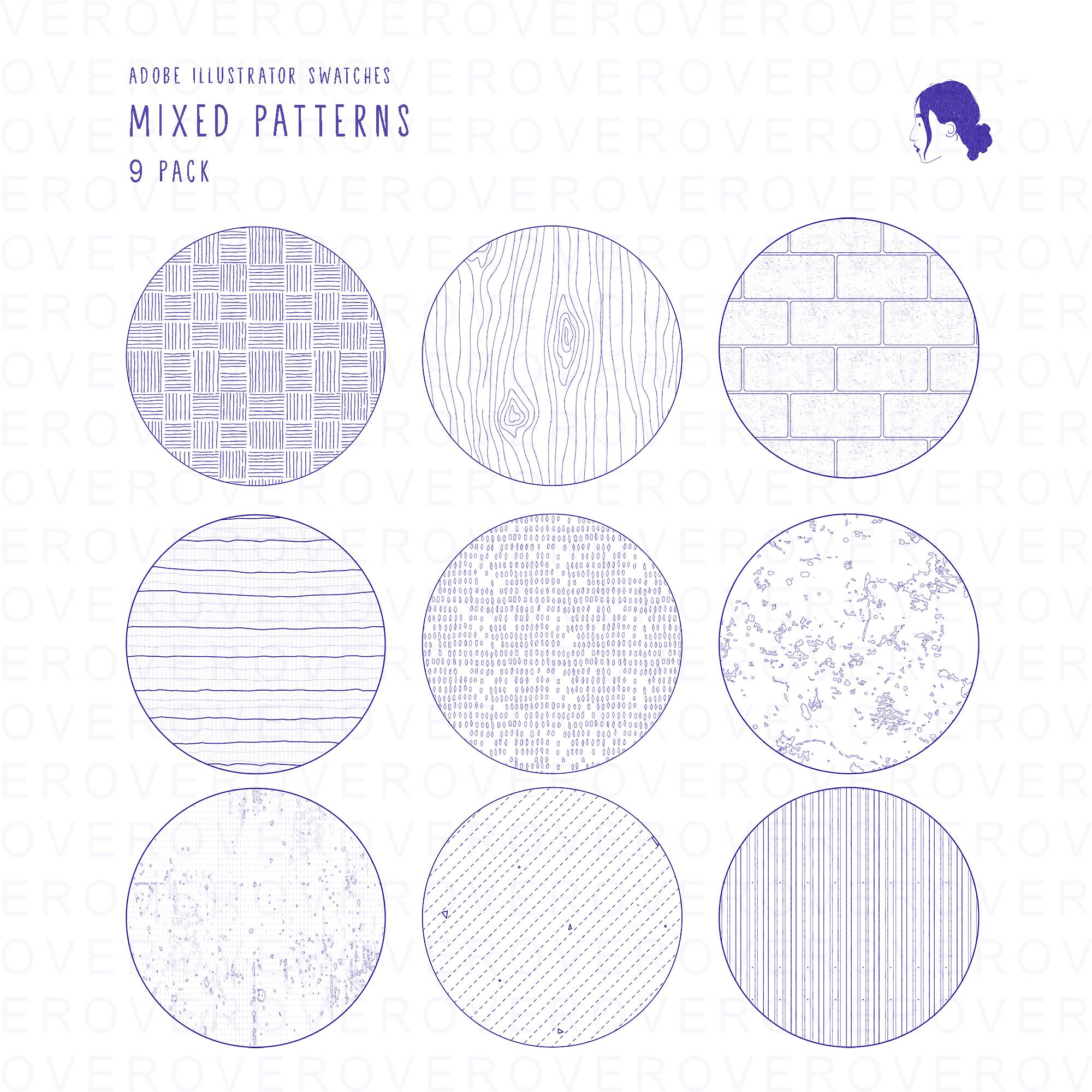 Mixed Architecture Patterns — pattern set for architectural drawings, preview 1 of 4