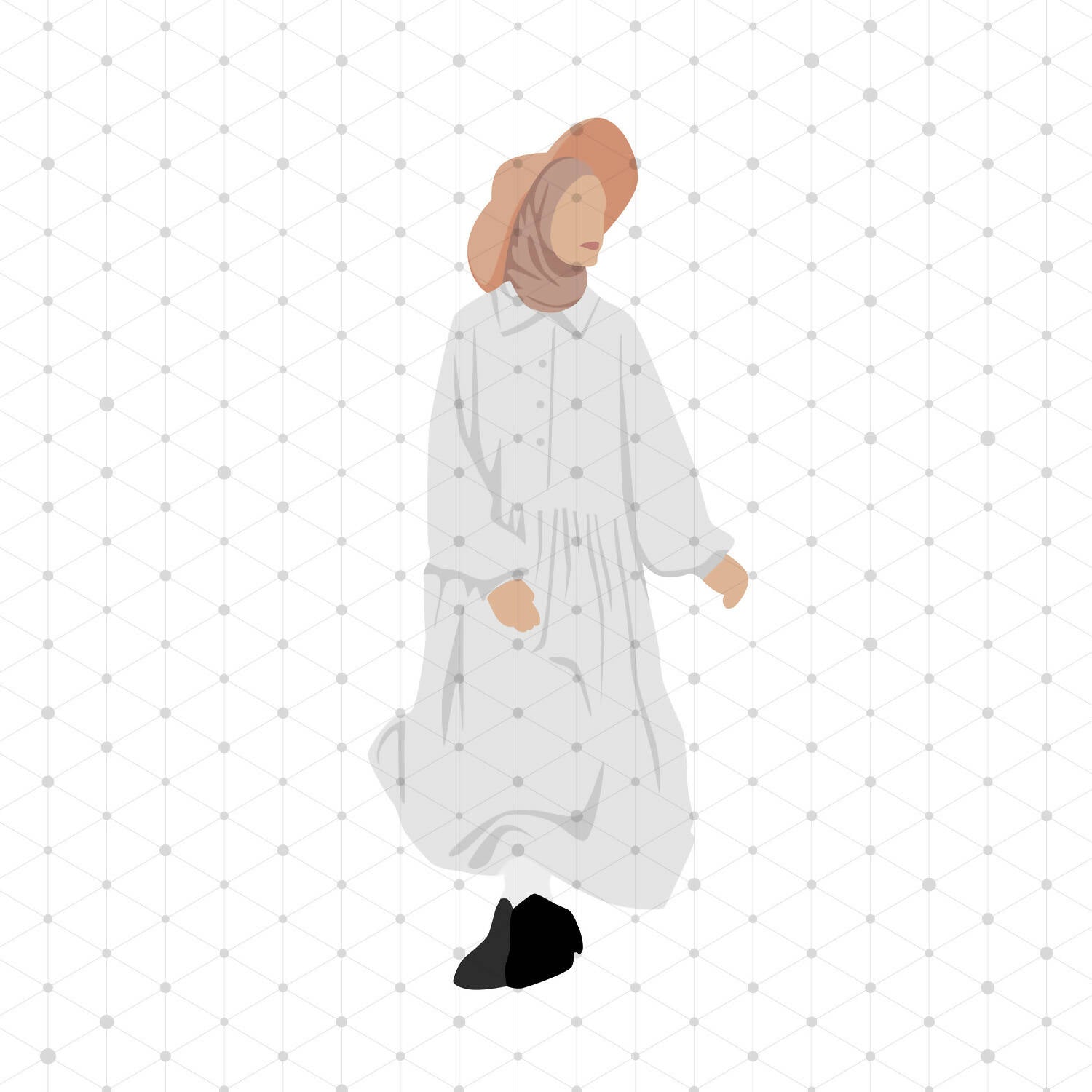 Modern Islamic Women (18 Figures) — cutout pack for architectural visualisation, preview 3 of 5