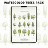 Watercolor Vector Trees Pack