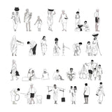 Architectural Elevation Embrace Rural Charm: 26 Vector People Drawings