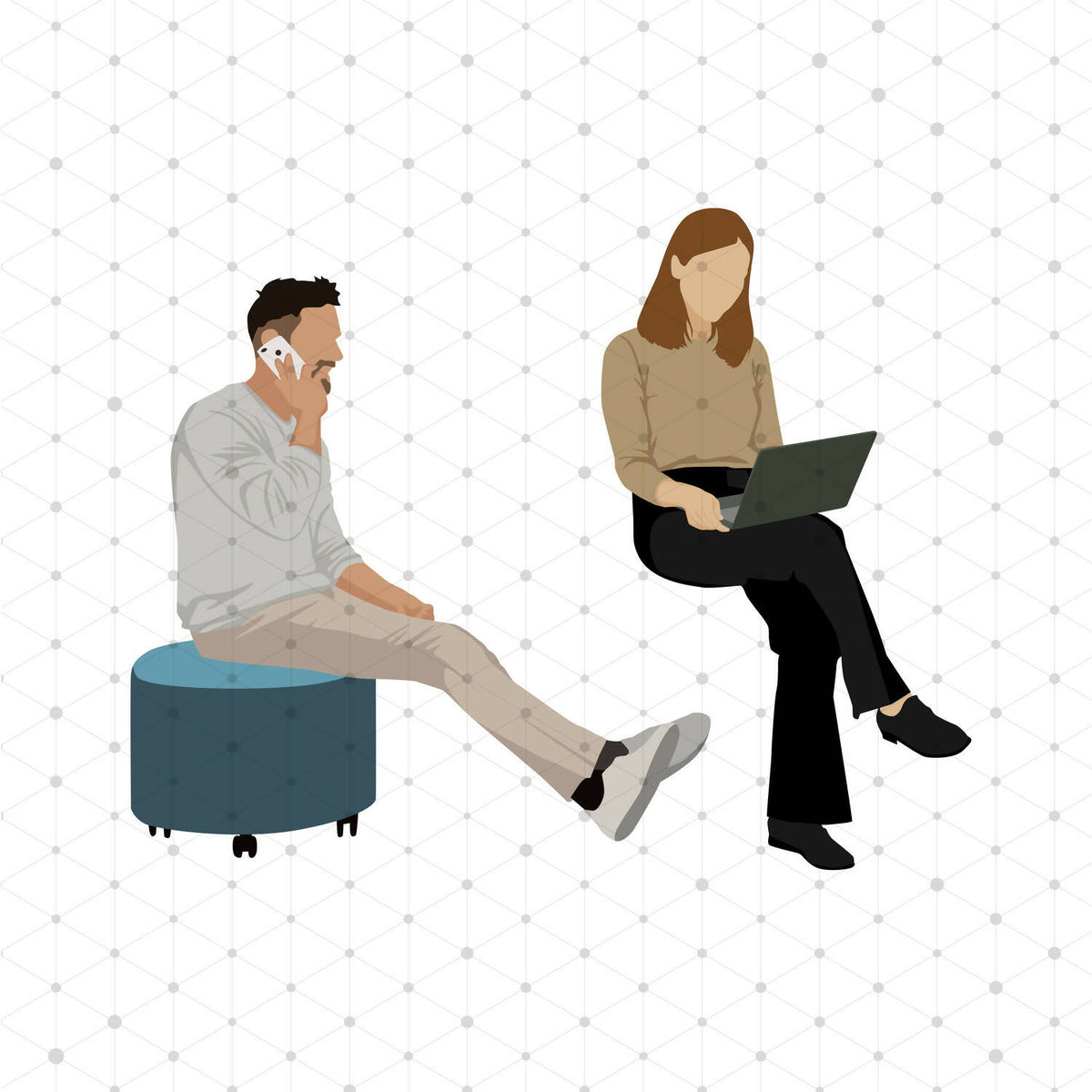 Office People Pack 01 (32 Vectors & PNGs) — cutout pack for architectural visualisation, preview 5 of 5