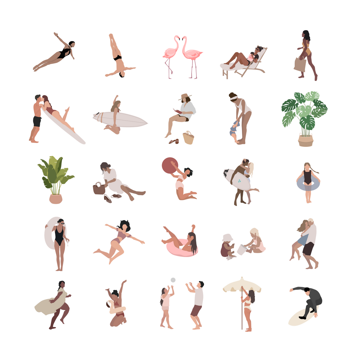 On The Beach People Cutout Pack — cutout pack for architectural visualisation, preview 1 of 5