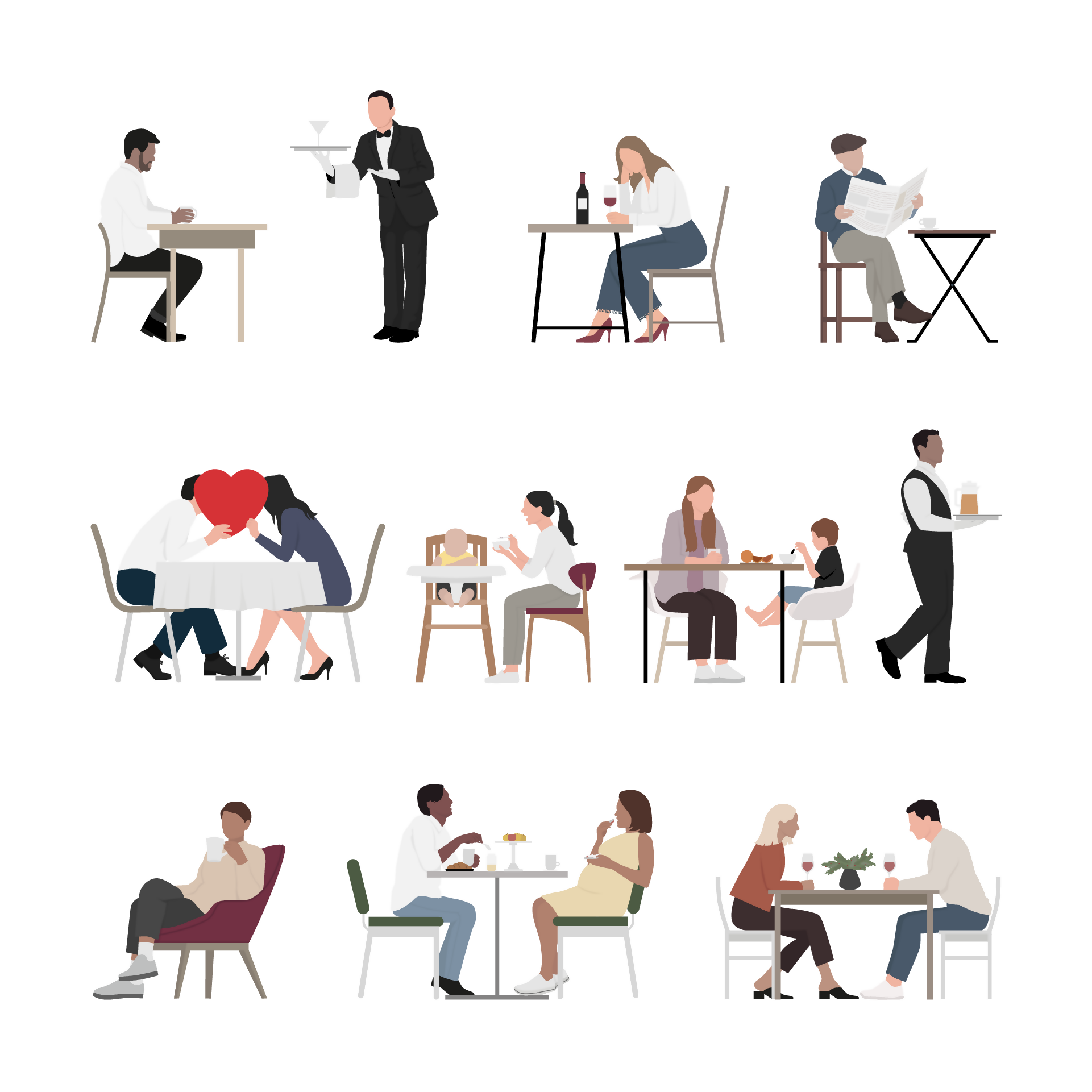 People Eating Cutout Pack — cutout pack for architectural visualisation, preview 1 of 8