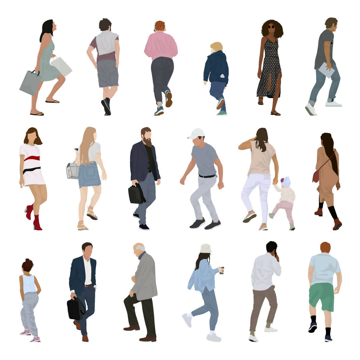 People on Stairs — cutout pack for architectural visualisation