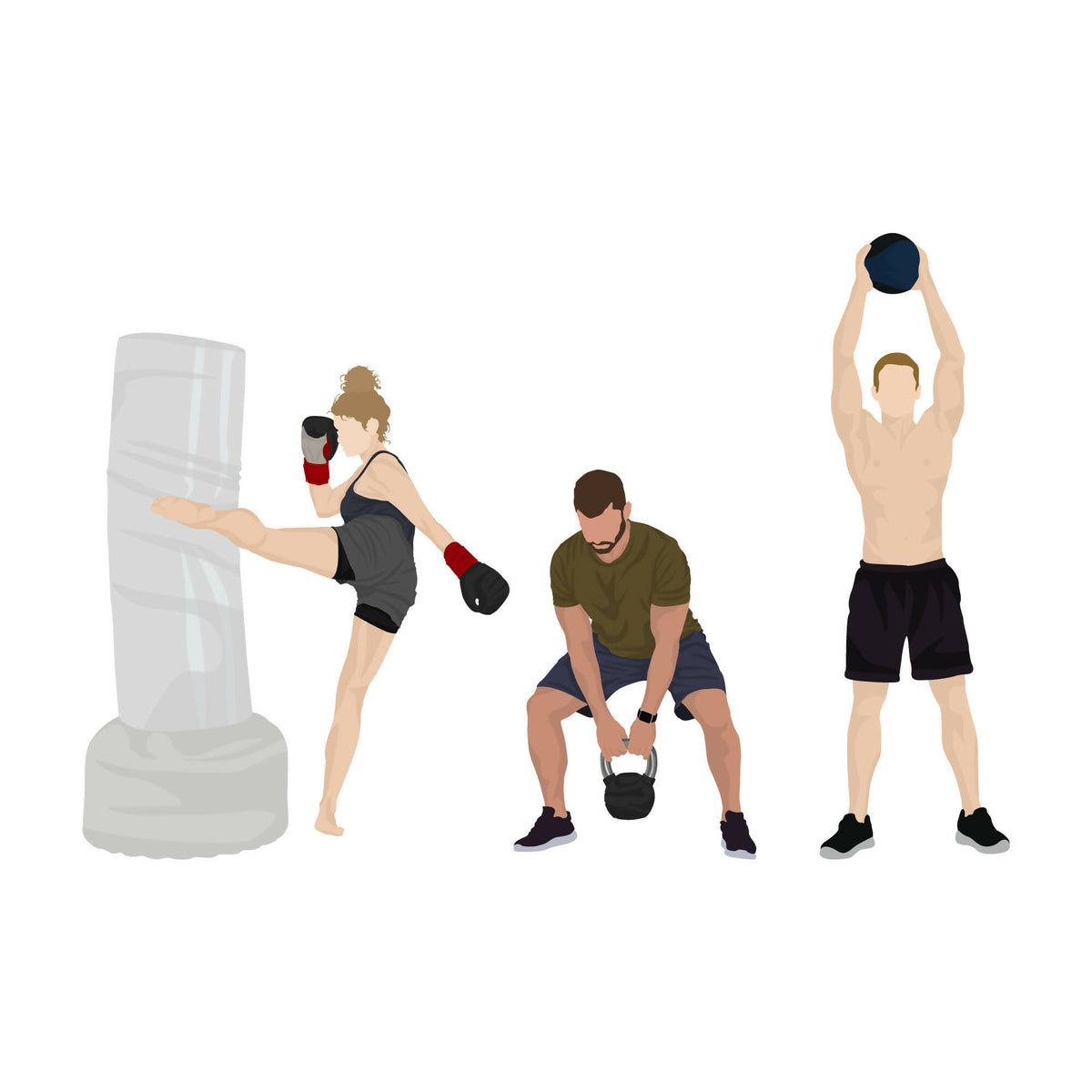 People Working Out (18 figures) — cutout pack for architectural visualisation, preview 2 of 3