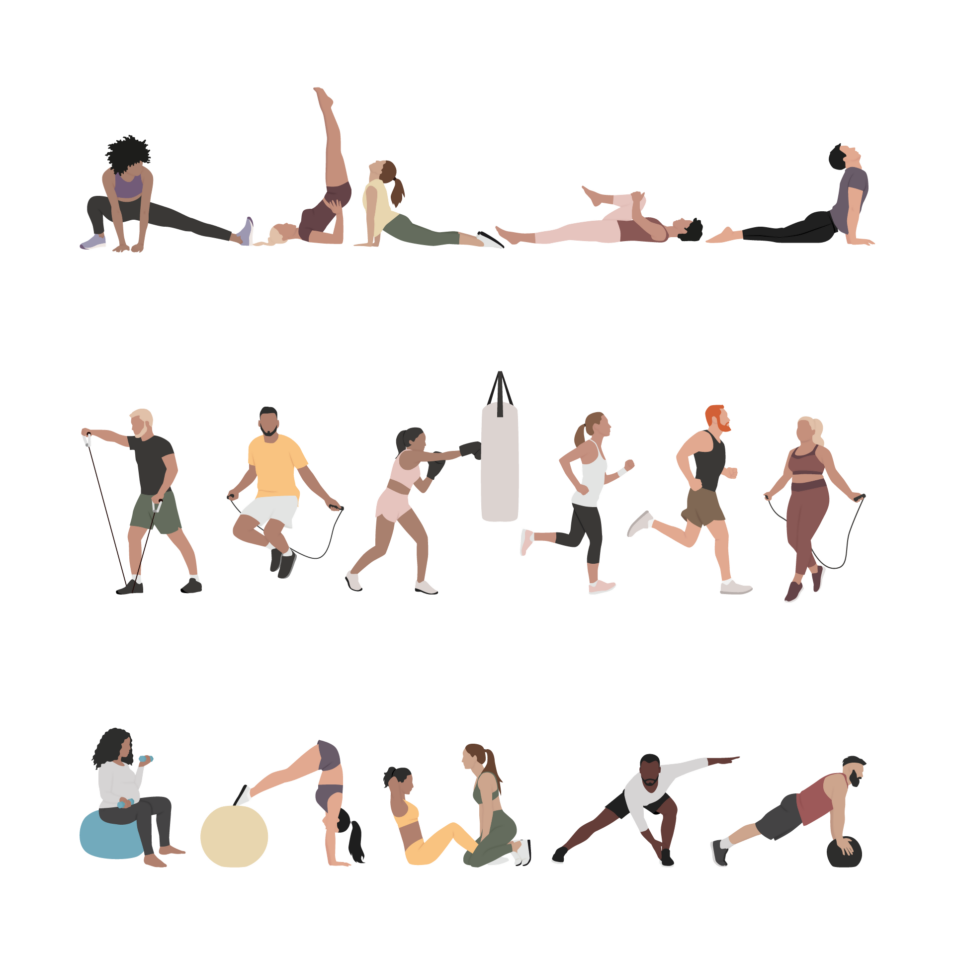 People Workout Cutout Pack — cutout pack for architectural visualisation, preview 1 of 6