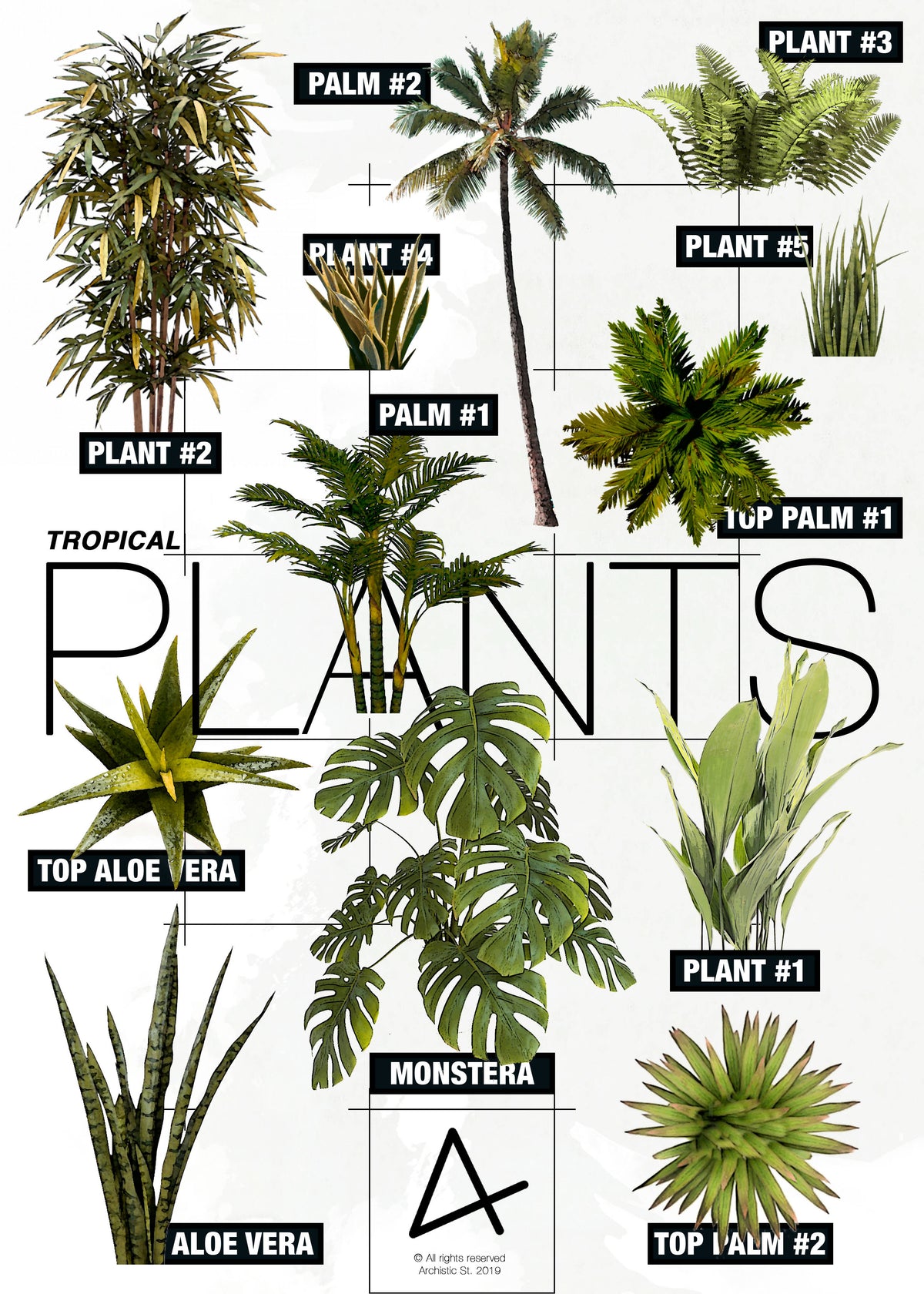 Plant Cutout Pack #1 — cutout pack for architectural visualisation, preview 2 of 2