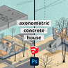 Architecture Axonometric House with Sketchup and Photoshop