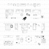 CAD & Vector Home Interior Furniture Top View
